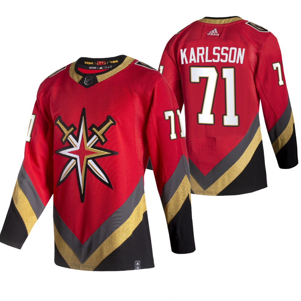 Cheap 2021 Adidias Vegas Golden Knights 71 William Karlsson Red Men Reverse Retro Alternate NHL Jersey